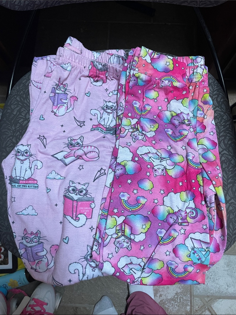 Girls' Pink Cat & Rainbow Pajama Pants - Cozy Sleepwear